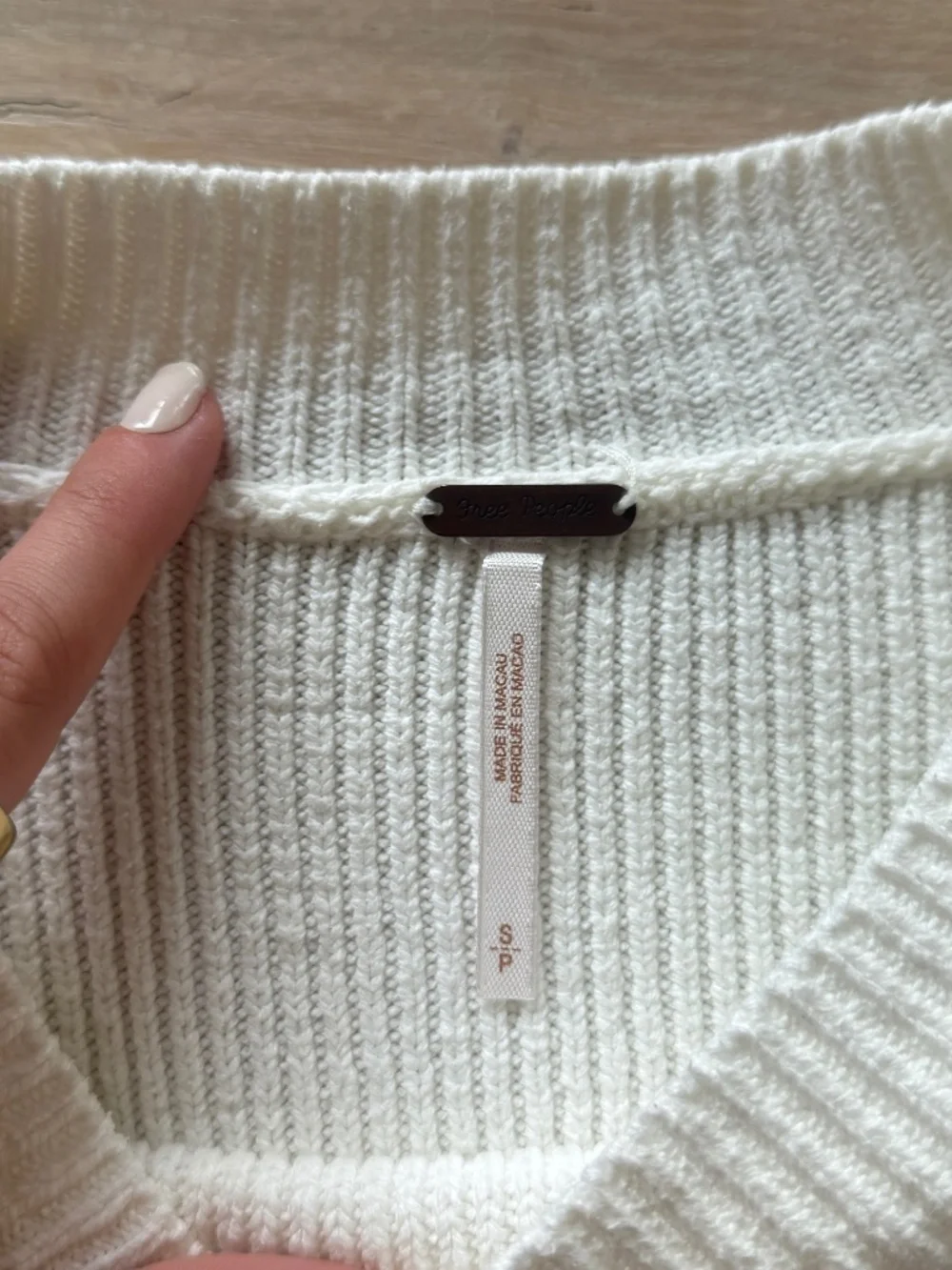 Free People White Cropped Sweater